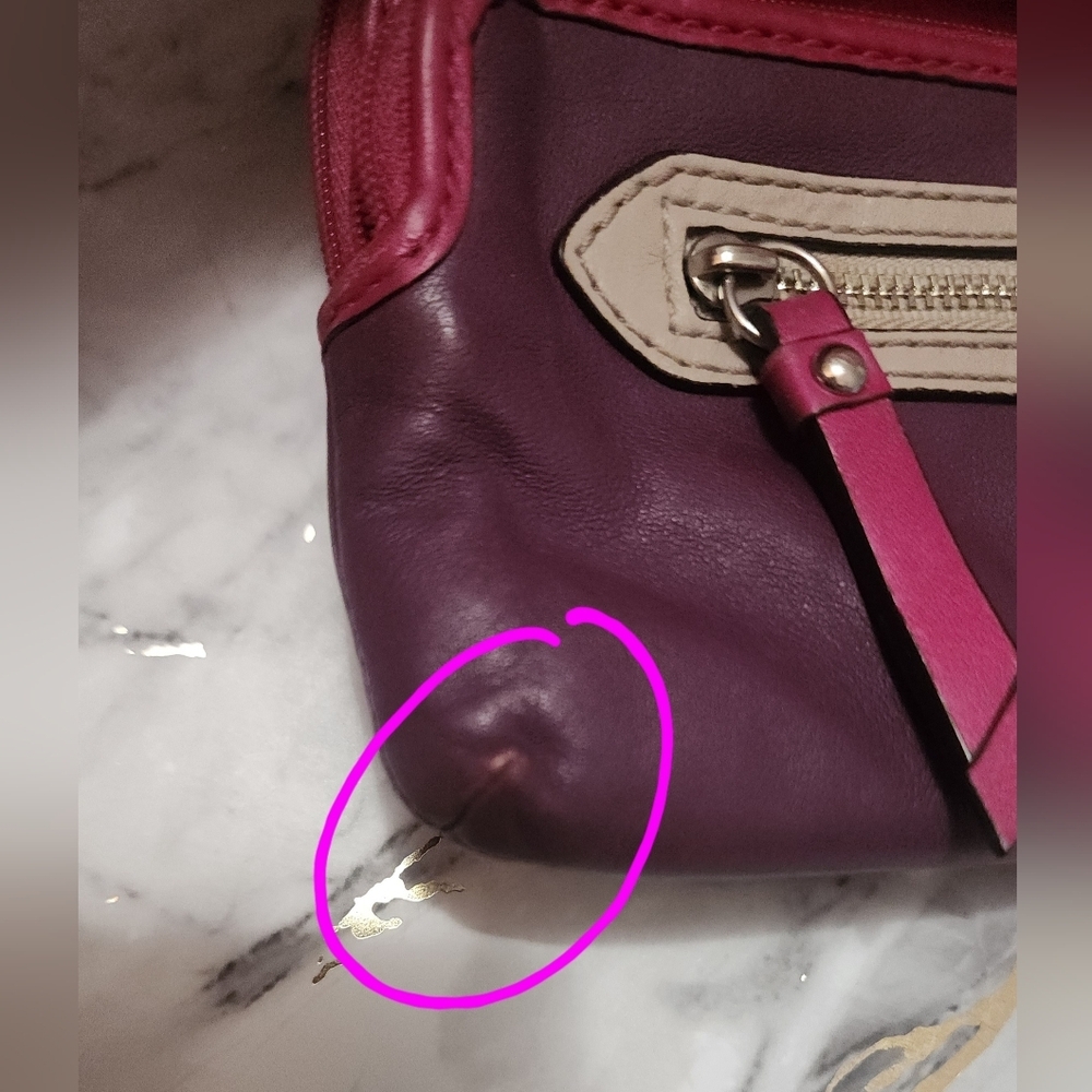 🌷Vintage Coach Daisy Leather Double Wallet / Wrislet in Magenta and Purple🌷 - Picture 11 of 15